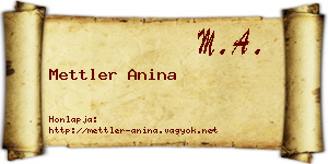 Mettler Anina névjegykártya